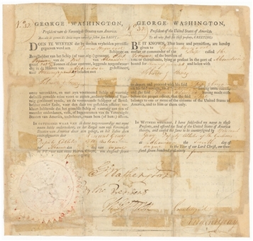 1794 George Washington and Thomas Jefferson Dual Signed Document (Beckett)